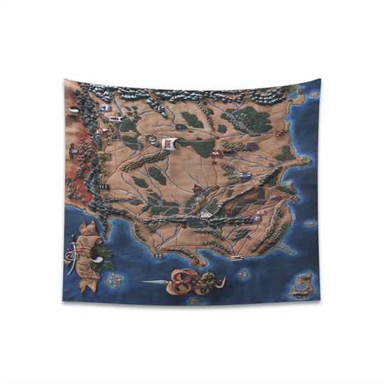 Discover Fantasy Wheel of Time Map Tapestry