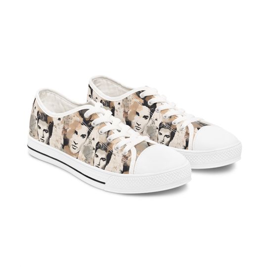 Discover Elvis Presley Watercolor Pattern Women's Low Top Sneakers