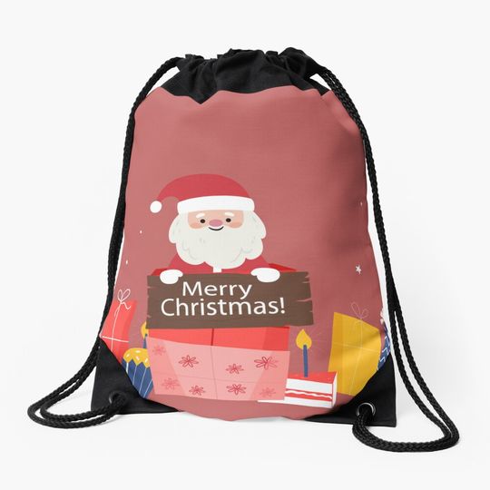 Discover Christmas Santa wishes Drawstring Bag