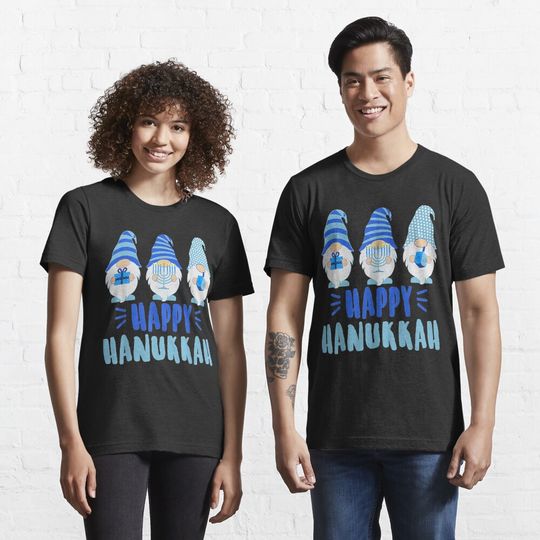 Discover Happy Hanukkah Gnome Menorah Dreidel Ugly Christmas T-Shirt