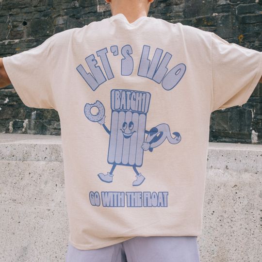 Discover Let's Lilo Men's Slogan T-Shirt with Pool Float Graphic