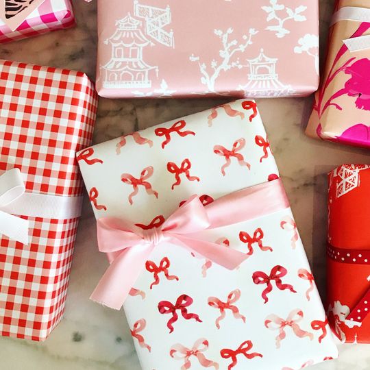 Discover Wrapping Paper: Red Bows {Gift Wrap, Birthday, Holiday, Christmas}