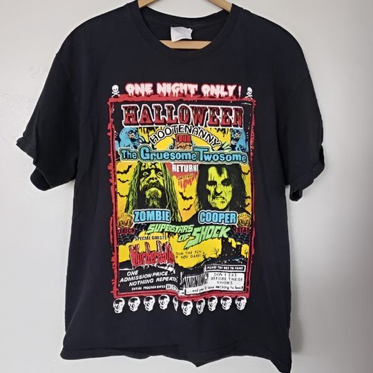 Discover New Popular Rob Zombie And Alice Cooper Shirt Hip Hop Black S-234XL T-Shirt