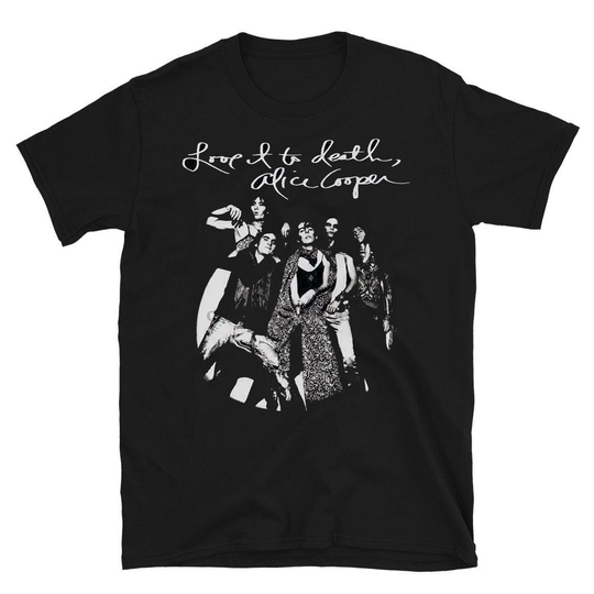 Discover Vintage Alice Cooper Love It To Death Cotton Black S-4XL Unisex Shirt