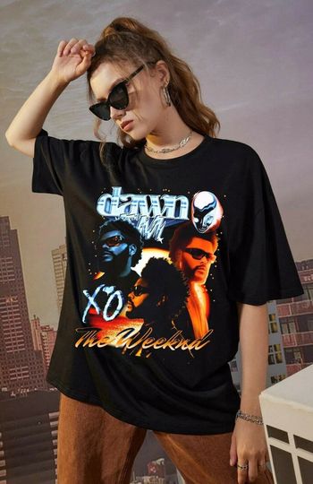 Discover Weeknds 2023 Tour Dawn-FM Album T-Shirt Black Gift For Fans Music