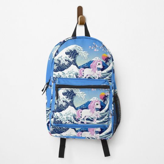 Discover Unicorn The Great Wave Off Kanagawa - Japanese Art Backpack