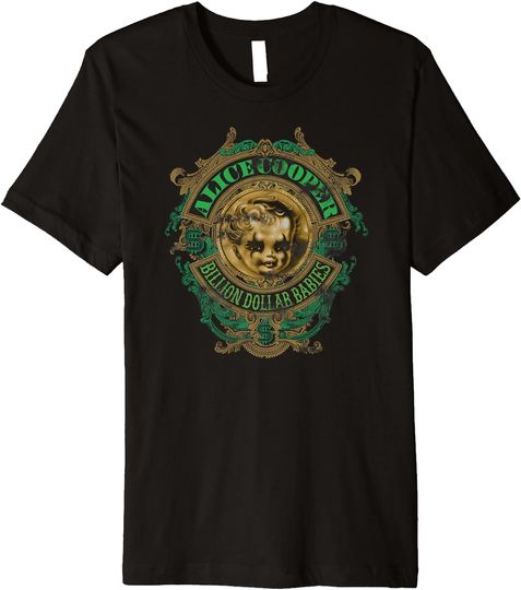 Discover Alice Cooper Billion Dollar Babies Crest Premium T-Shirt, Vintage Alice Cooper Shirt