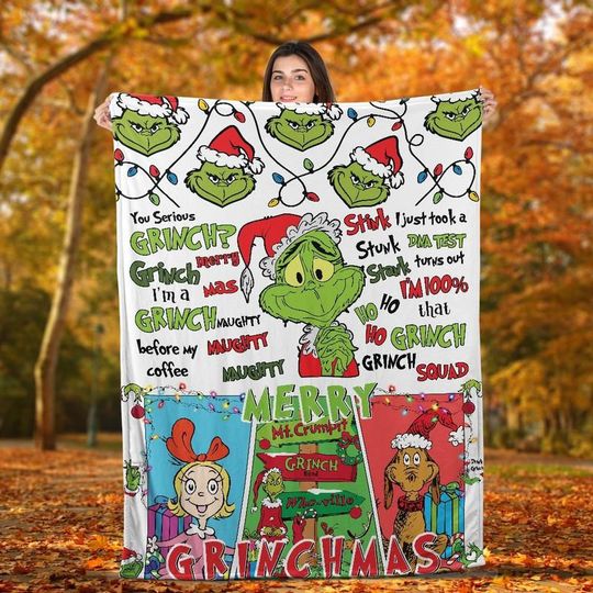 Discover Funny Character Christmas Fleece Blanket