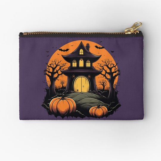 Discover Haunted Halloween Zipper Pouch