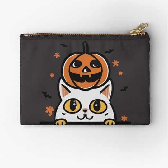 Discover halloween kitten Zipper Pouch