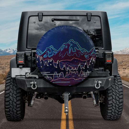 Discover Neon Mountains Spare Tire Cover