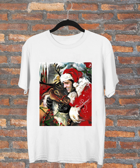 Discover Beautiful Elvis Presley Merry Christmas T-Shirt Cotton Full Size S-5XL For Fans