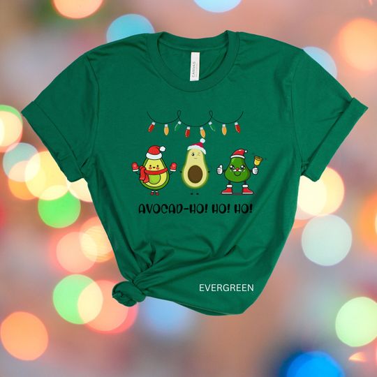 Discover Avocad-HO!-HO!-HO! Tee Shirt Christmas Avocado Pear Celebration Shirt