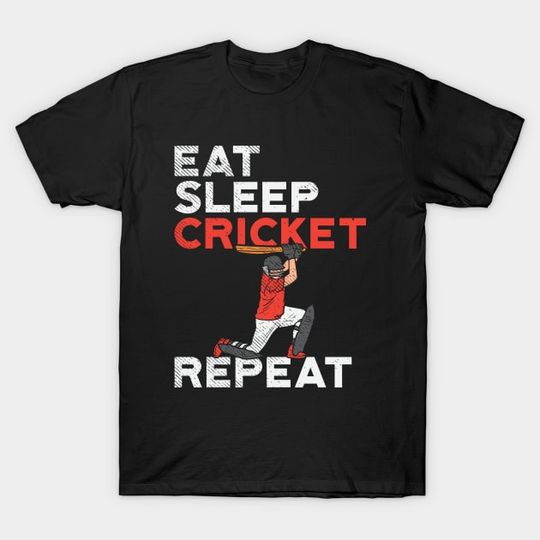 Discover Eat Sleep Cricket Repeat - Cricket - T-Shirt