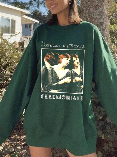 Discover F.lorence And The M.achine Album Lyrics Art Tattoo Vintage Cotton Sweashirt
