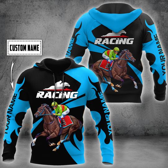 Discover Personalized Horse Racing Love Horse 3D Hoodie