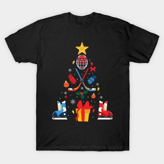 Discover Ice Hockey Christmas Tree Ornament - Ice Hockey Christmas Tree - T-Shirt