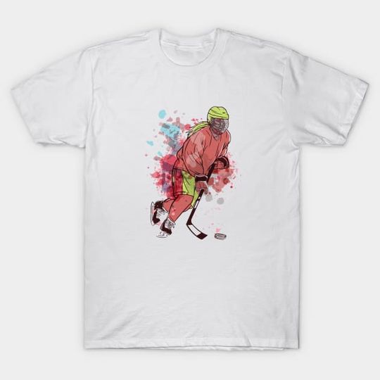 Discover Artistic Ice Hockey Player - Ice Hockey - T-Shirt
