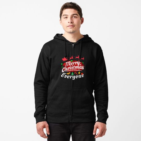 Discover Merry Christmas Zipped Hoodie