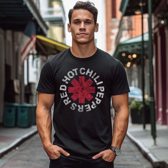 Discover Red Hot Chili Peppers T-shirt, Band Tee Vintage Aesthetic Distressed RHCP Graphic Tee