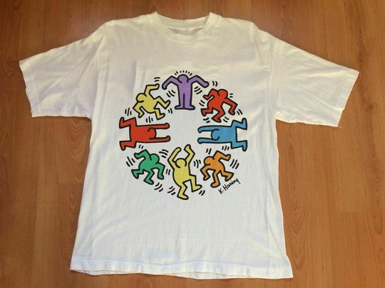 Discover New Vintage Keith Haring T-Shirt Size USA
