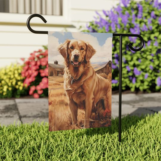 Discover Golden Retriever Dog Garden Flag