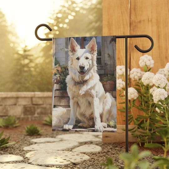 Discover White German Shepherd Dog Garden Flag