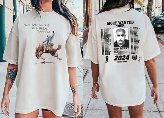 Discover Bad Bunny Most Wanted Tour 2024 2 Slide Shirt
