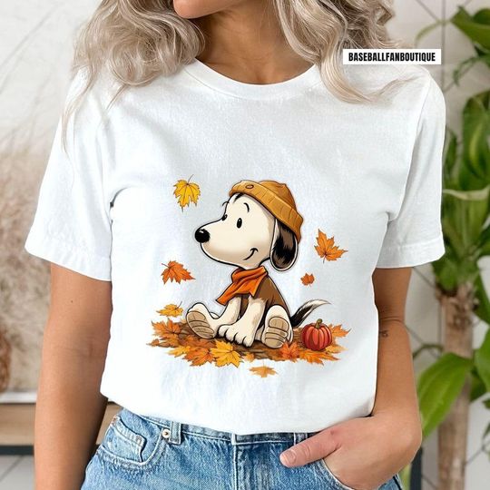Discover Fall Snoopy Shirt, Snoopy Autumn Leaves Pumpkin Shirt
