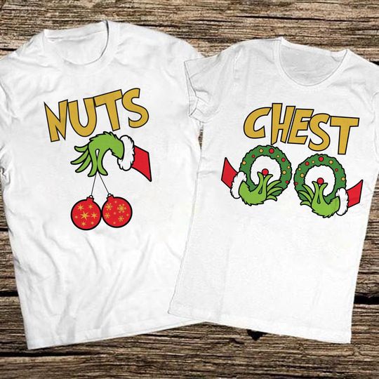 Discover Chest Nuts Couples Matching Shirts, Funny Christmas Matching Shirts, Holiday Shirt