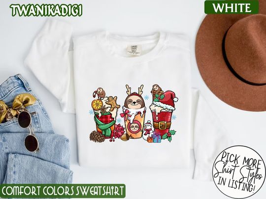 Discover Christmas Sloth Tee ,Sloth Lover Shirt, Coffee Christmas T-shirt
