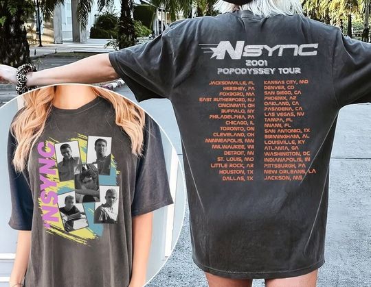 Discover Nsync 2001 TOUR 2 sides Shirt, Nsync Go On Tour T Shirt