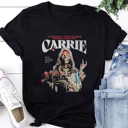 Discover Carrie 1976 Horror Movies Supernatural Halloween T-Shirt, Carrie Shirt Fan Gifts