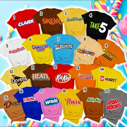 Discover Chocolate Bar Group Halloween Shirt, Candy Group Costumes Shirt