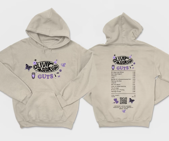 Discover Olivia Guts Track List Hoodie, Double Sides Gift