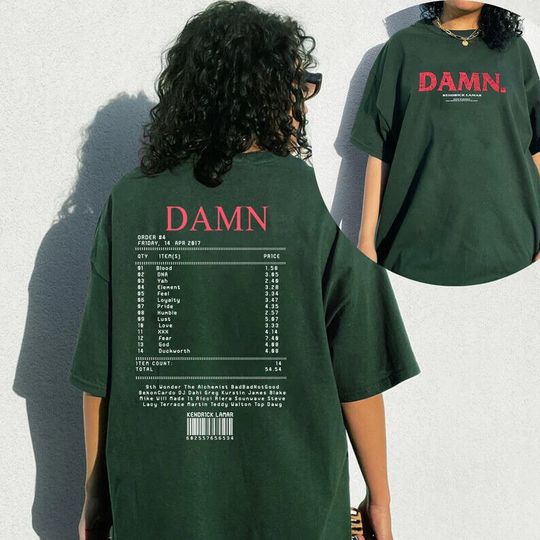 Discover DAMN Kendrick Lamar tracklist shirt, Kendrick Lamar DAMN