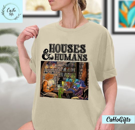 Discover Dnd Houses And Humans Parody Funny Dungeons Roleplay Game T-Shirt, DnD Game Best Gift