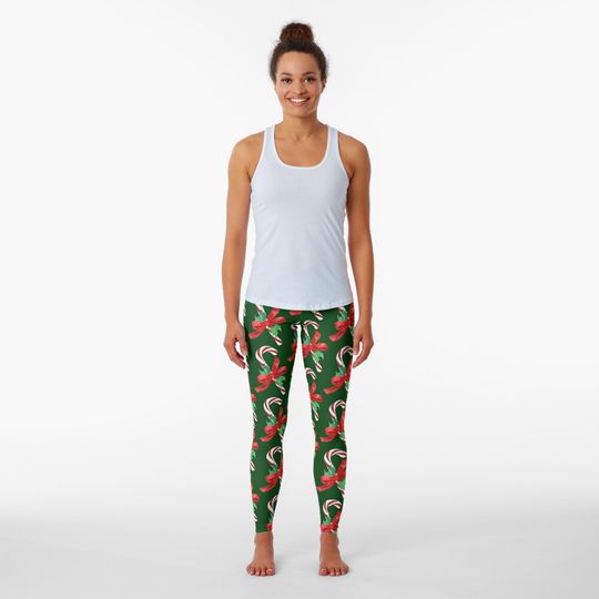 Discover Christmas Candy Cane Leggings