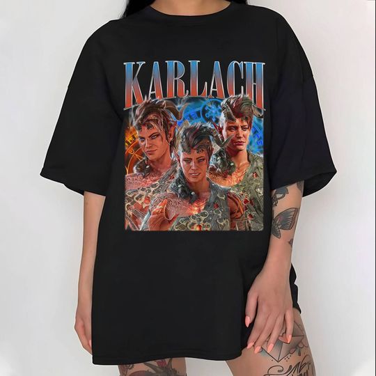 Discover Karlach Baldur's Gate 3 Shirt, Vintage Baldur's Gate Shirt, Karlach Barbarian Shirt