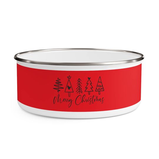 Discover Trees Merry Christmas Enamel Bowl
