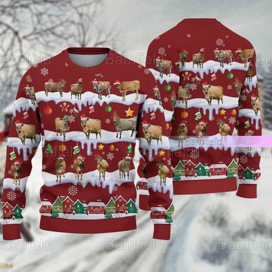 Discover Christmas Cow Ugly Sweater, Cow Ugly Christmas Sweater