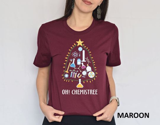Discover Oh Chemistree Shirt, Science Tree Christmas Shirt, Science Laboratory Xmas Shirt