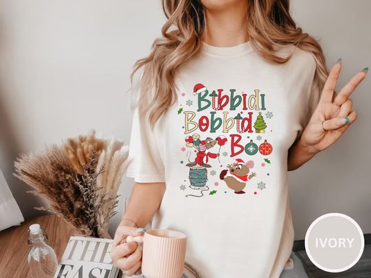 Discover Cinde Bibbidi Bobbidi Boo Christmas Shirt, Jaq And Gus Gus Shirt