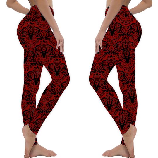 Discover Damask - Hail Satan (Black & Red default) Leggings