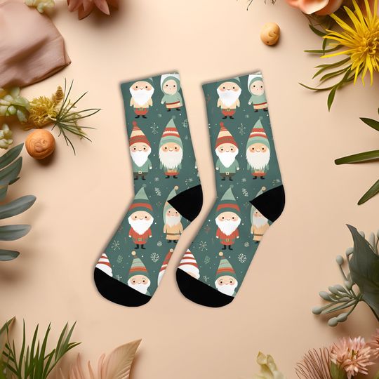 Discover Unleash the Cool Factor with Hip Santa's Elves Pattern Socks