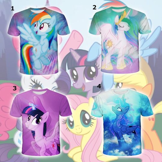 Discover My Little Pony Full Over Print T-Shirt, Personalized My Little Pony 3D Shirt
