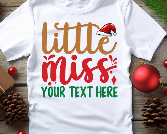 Discover Personalized Little Miss Christmas T-Shirt