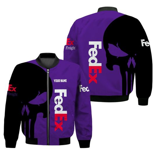 Discover FedEx Freight Skull Custom Name Bomber Jacket