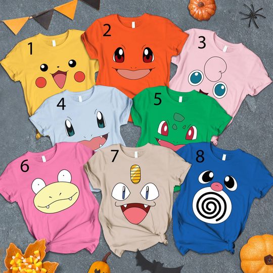 Discover Pokémon Costume Shirts: Charmander, Bulbasaur, Squirtle