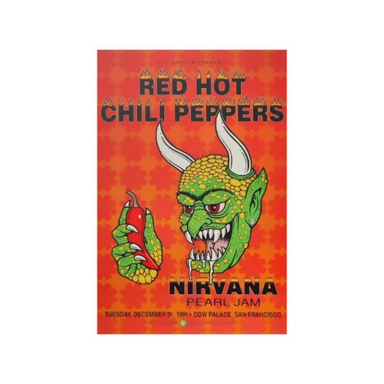 Discover Red Hot Chili Peppers Vintage Concert Music Poster